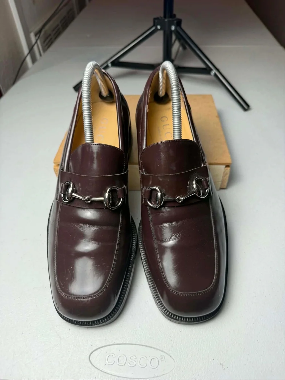GUCCI  Horsebit Brown Leather Loafer Sz 7 US 1953 Jordaan Moccasin $1130
